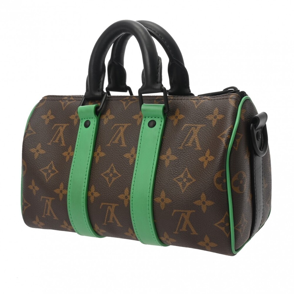 Louis Vuitton Bandouliere Canvas Macassar Green Brown Keepall Monogram Handbag